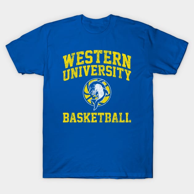 Western University Basketball - Blue Chips T-Shirt by huckblade